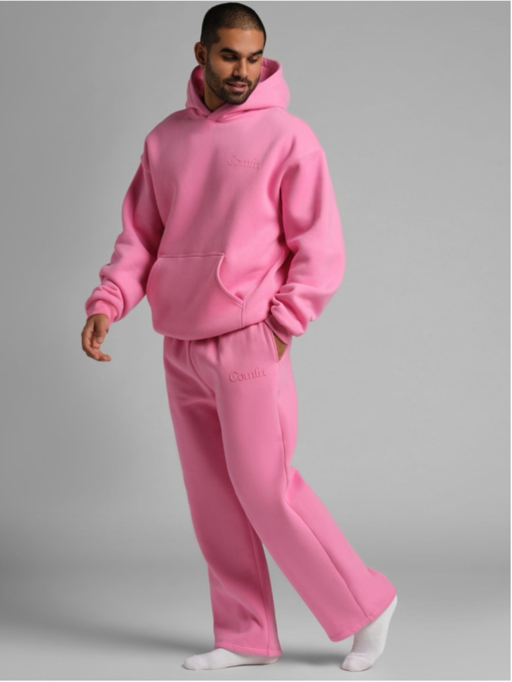 Comfrt Minimalist Hoodie Oversized Comfortable Pink Large - Picture 2 of 8